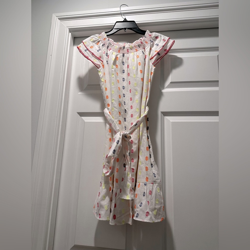 White, polka dot girls dress
